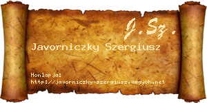 Javorniczky Szergiusz névjegykártya